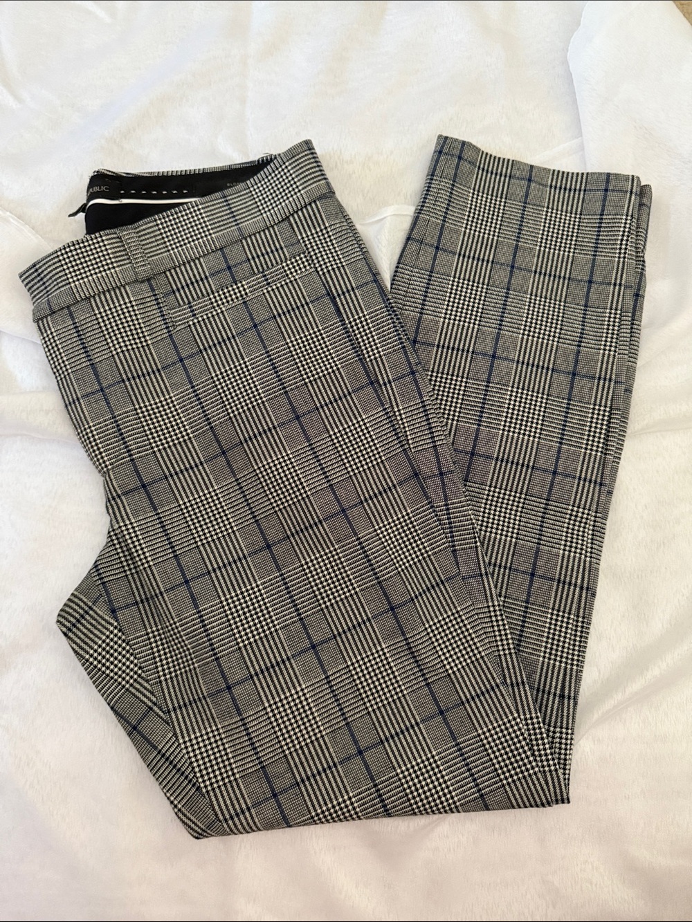 Banana Republic Sloane Plaid Dress Pants in Black, White & Navy